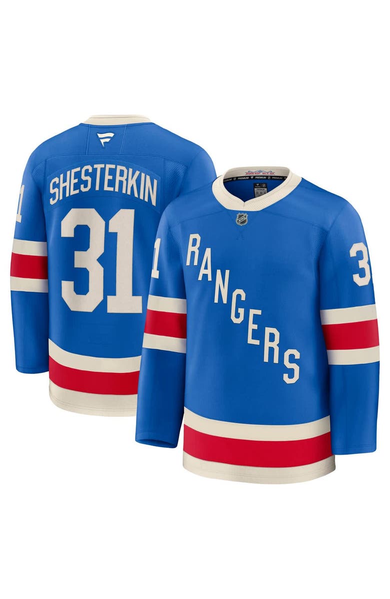 FANATICS Men's Fanatics Igor Shesterkin Blue New York Rangers Centennial Premium Jersey, Main, color, Blue