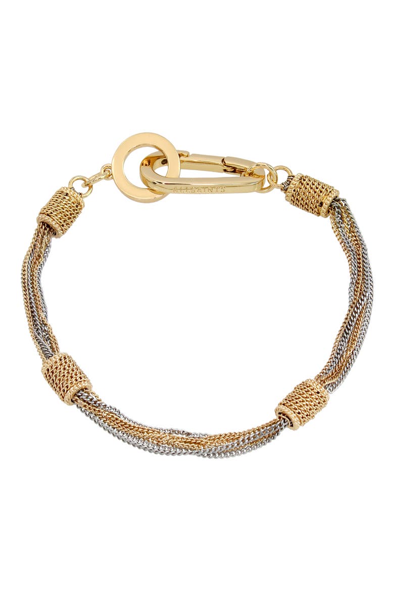 Drape Curb Chain Bracelet, Alternate, color, SHINY TWO TONE