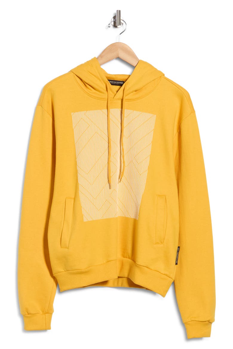 Linear Graphic Pullover Hoodie, Main, color, SULPHUR