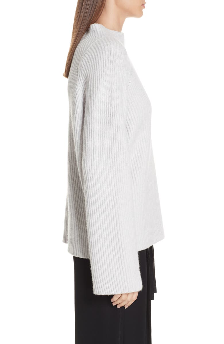 Vince Button Cuff Funnel Neck Sweater, Alternate, color, 