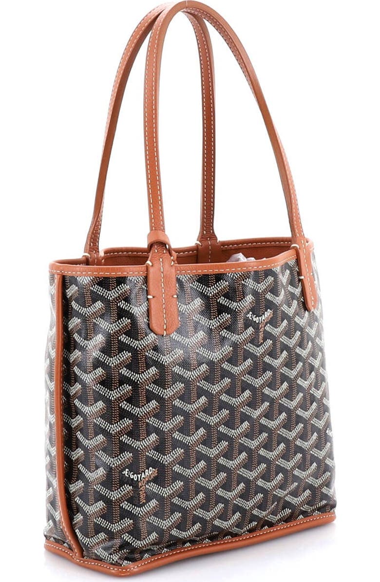 Pre-Owned Goyard Anjou Reversible Tote Coated Canvas Mini, Alternate, color, Brown