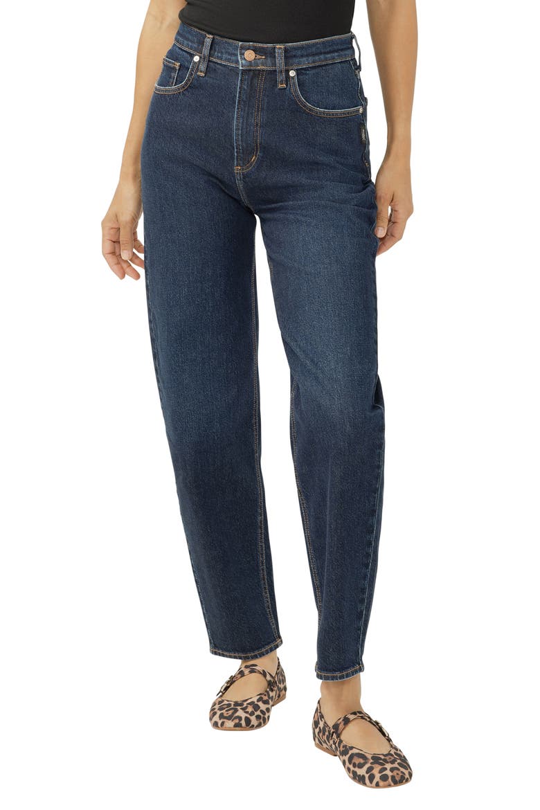 Arc High Waist Slim Barrel Jeans, Main, color, WOOLWICH