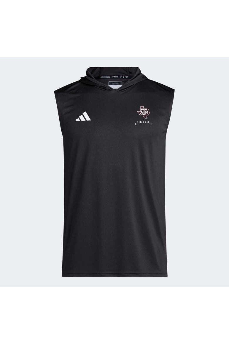 Men's adidas Black Texas A&M Aggies D4T Sleeveless Hoodie, Main, color, Black