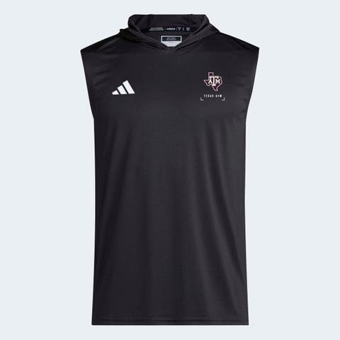 Men's adidas Black Texas A&M Aggies D4T Sleeveless Hoodie