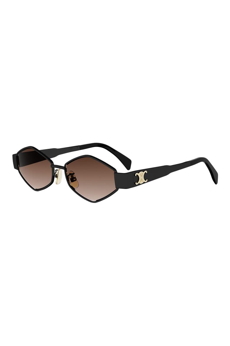 Triomphe 54mm Geometric Sunglasses, Alternate, color, SHINY BLACK / GRADIENT BROWN