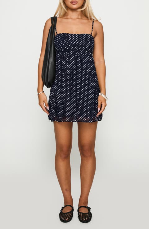 Ortega Polka Dot Babydoll Minidress