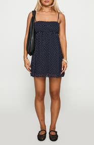 Princess Polly Ortega Polka Dot Babydoll Minidress