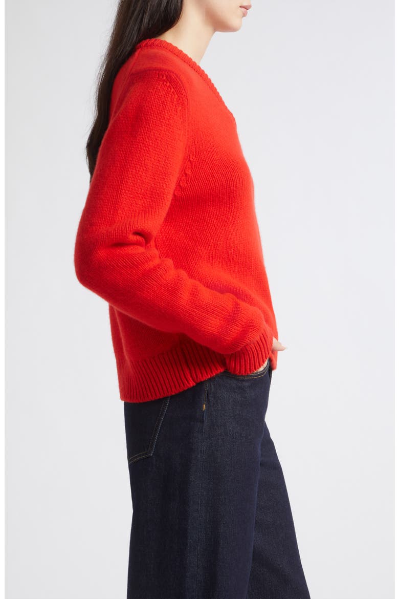 Glenn V-Neck Lambswool Sweater, Alternate, color, POPPY RED