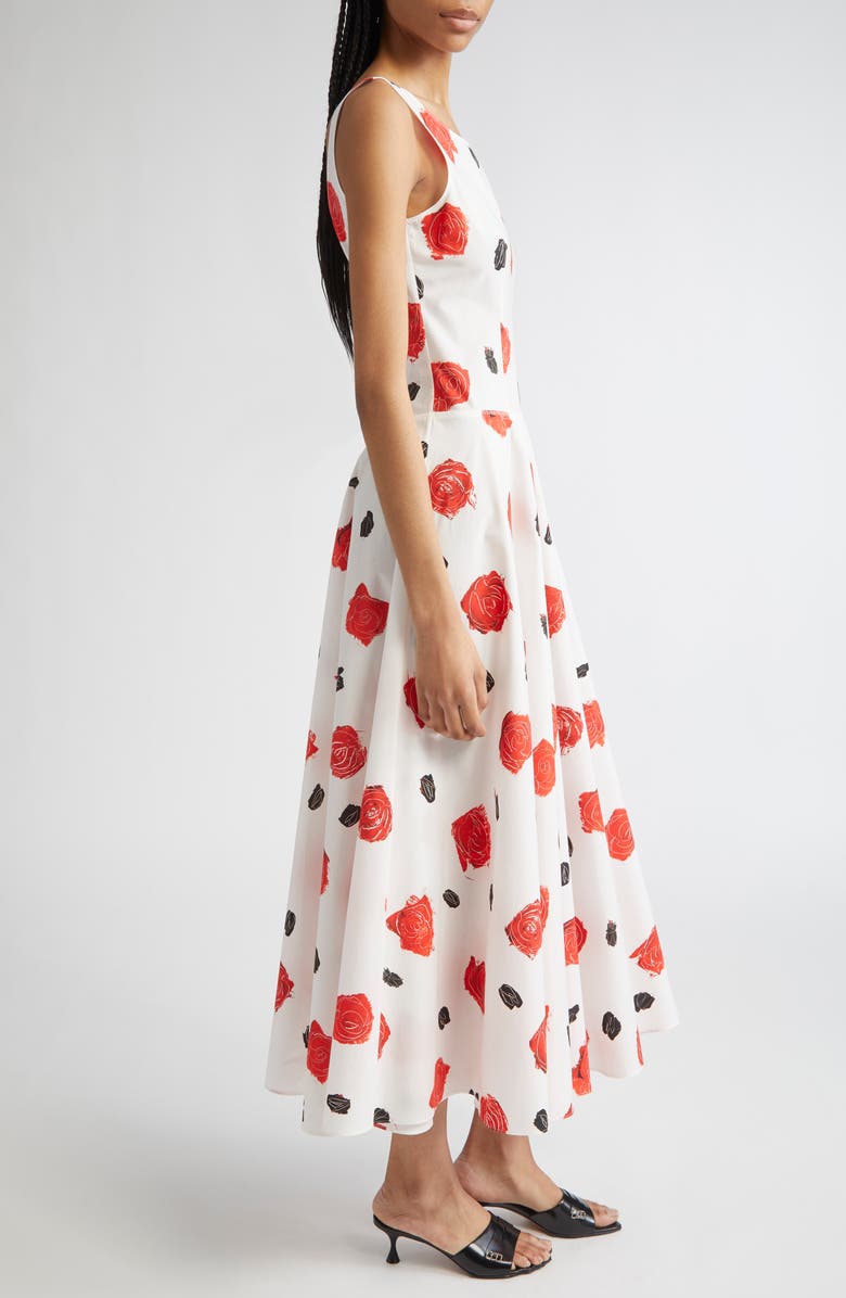 Marni Floral Print Poplin Fit & Flare Dress, Alternate, color, 