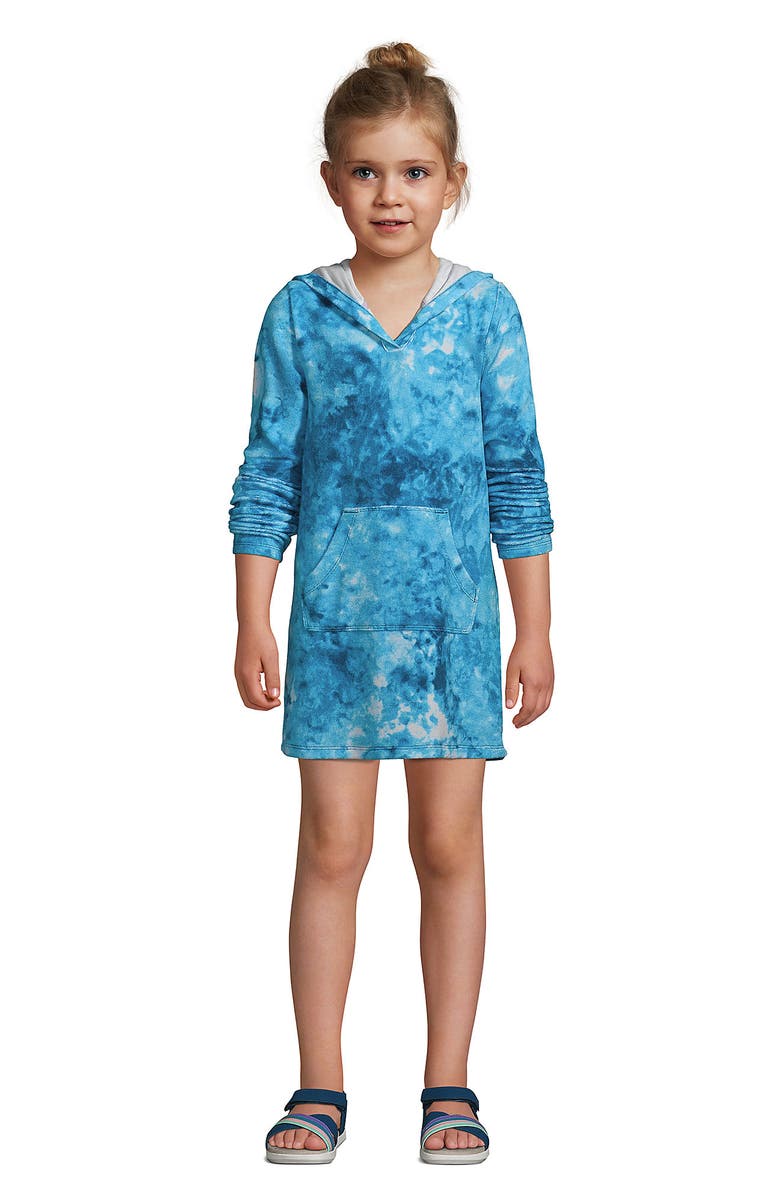 Lands' End Girls Terry Pullover Cover-up, Alternate, color, Island Turquoise Tie Dye