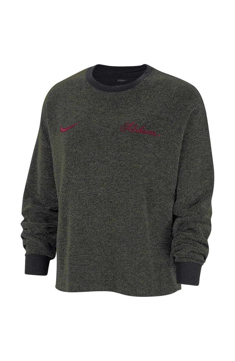 Nike Women's Nike  Black Alabama Crimson Tide Yoga Script Pullover Sweatshirt, Alternate, color, Black