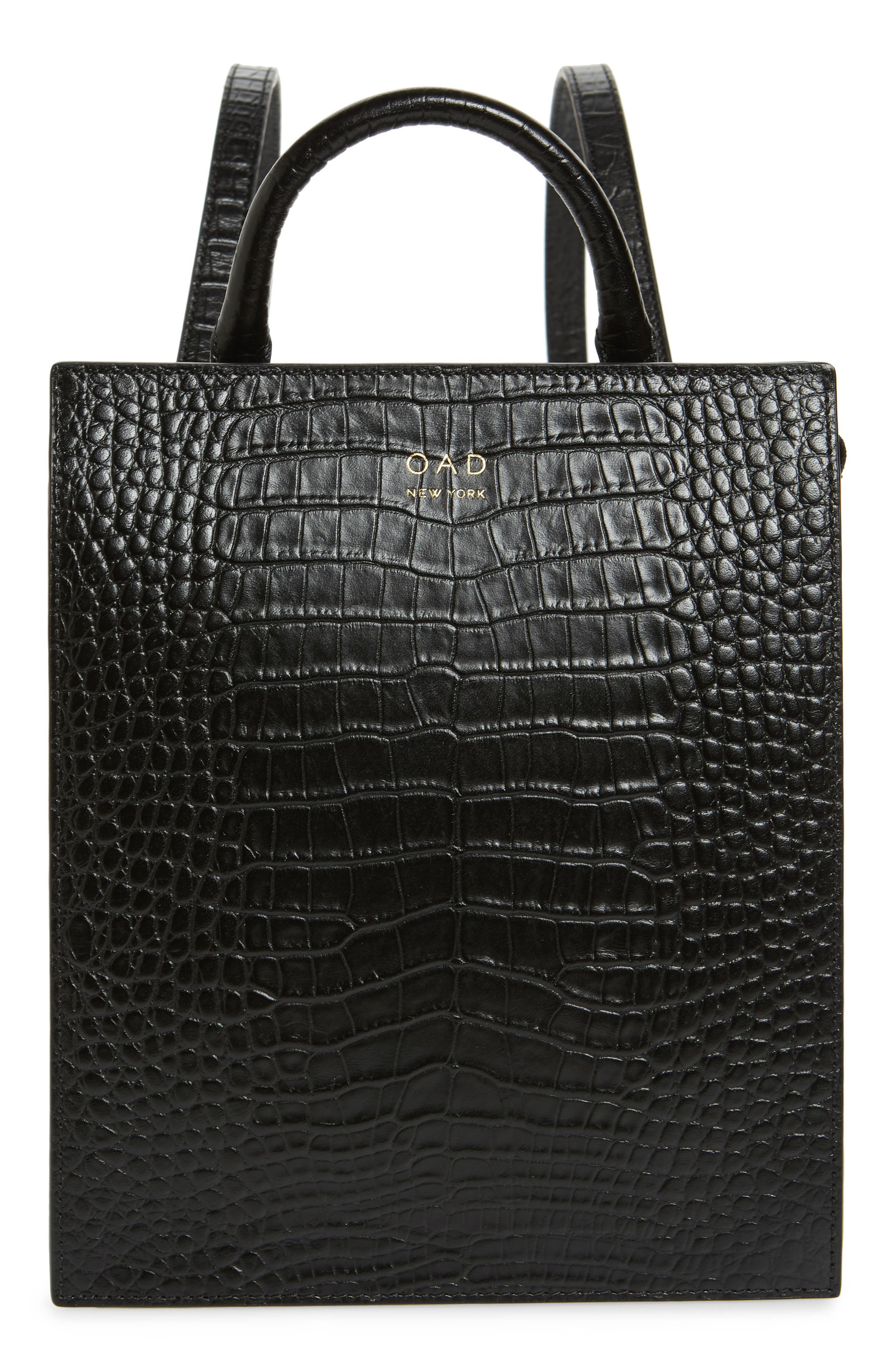 OAD New York Mini Arc Convertible Leather Backpack, Main, color, 