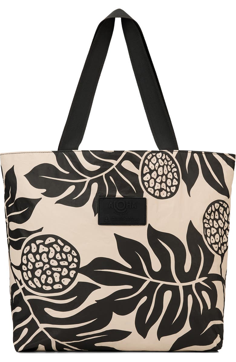 Aloha Collection Day Tripper Holomua Water Resistant Tyvek<sup>®</sup> Tote, Main, color, Black/ Sandstone