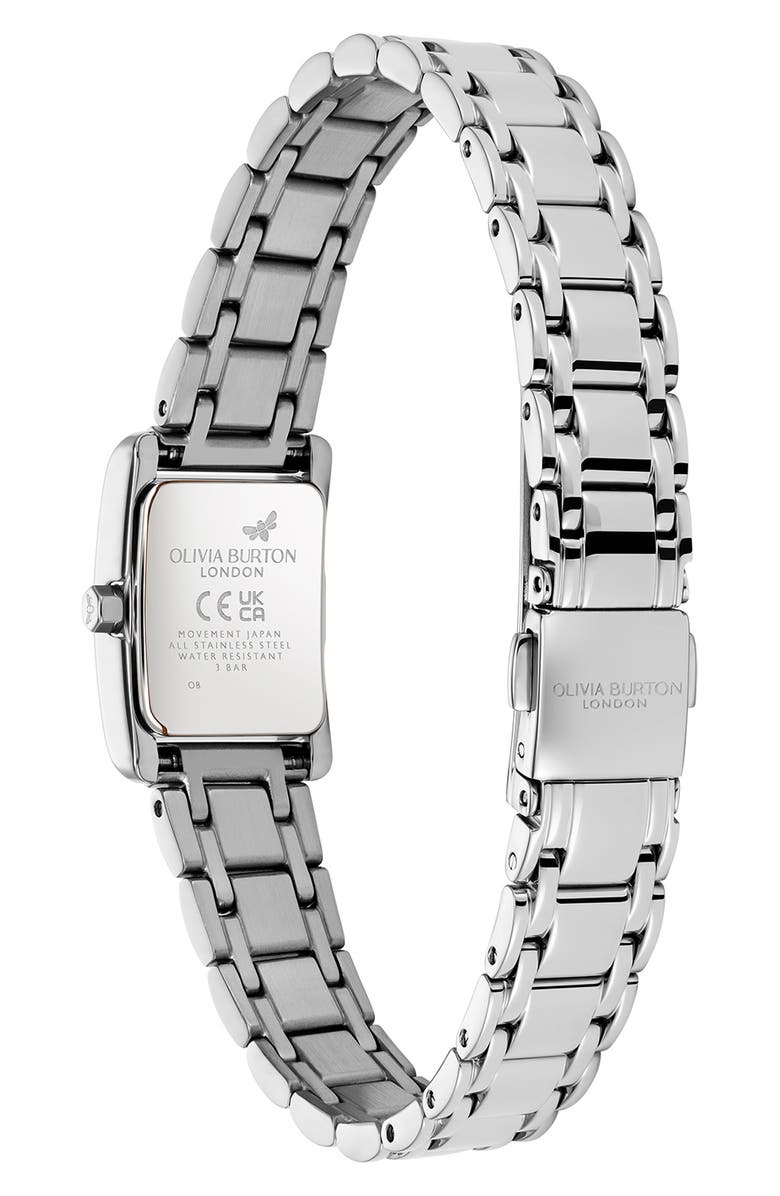 Olivia Burton Mini Grove Rectangular Bracelet Watch, 16mm, Alternate, color, Silver