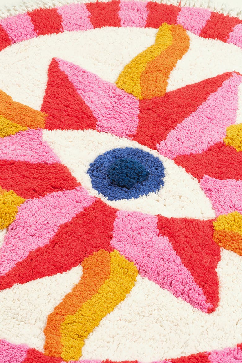 Punjab 100% Cotton Bath Mat 28 In Eye, Alternate, color, Pink