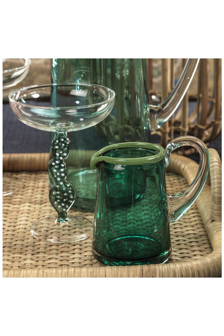 Small Glass Pitcher, Alternate, color, BLUE MULTICOLOR