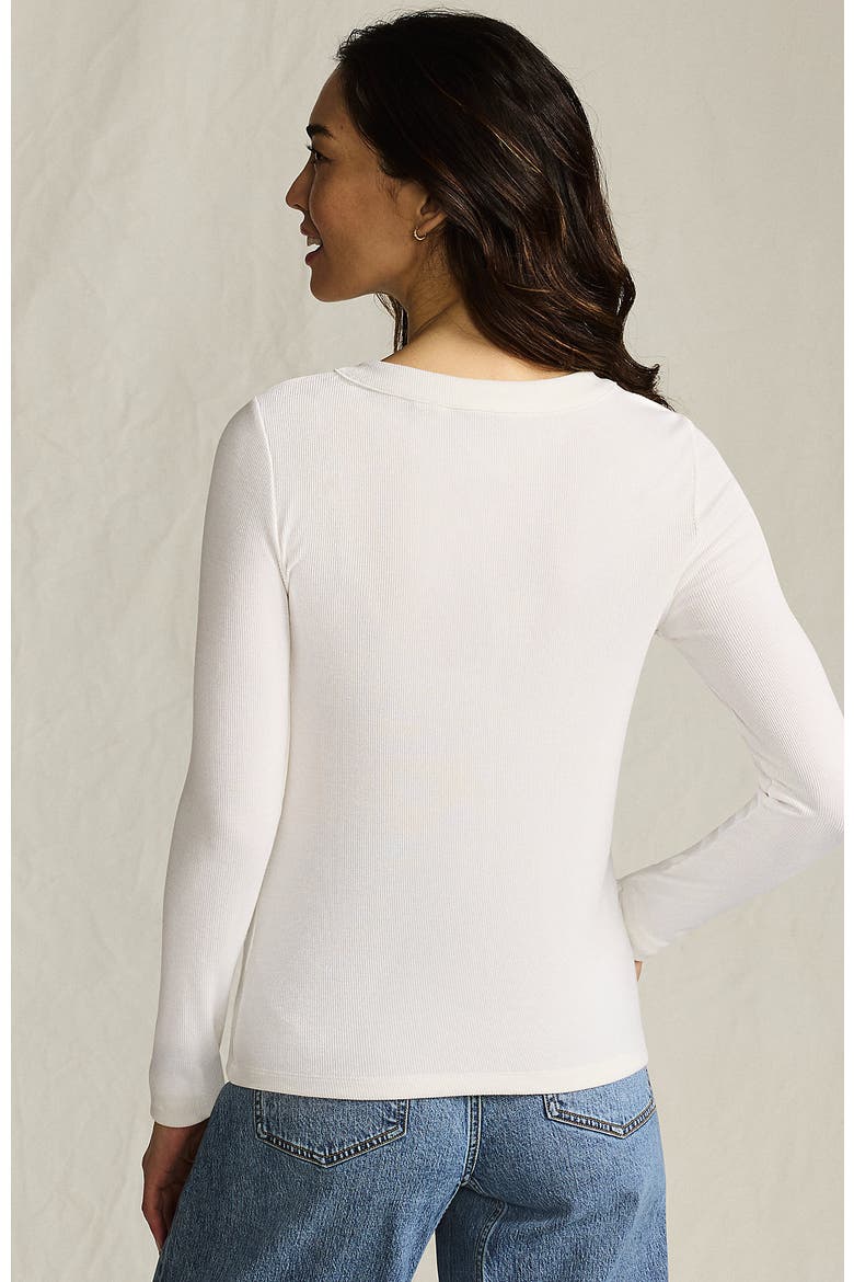 Drapey Rib Skimming Long Sleeve Henley, Alternate, color, Ivory