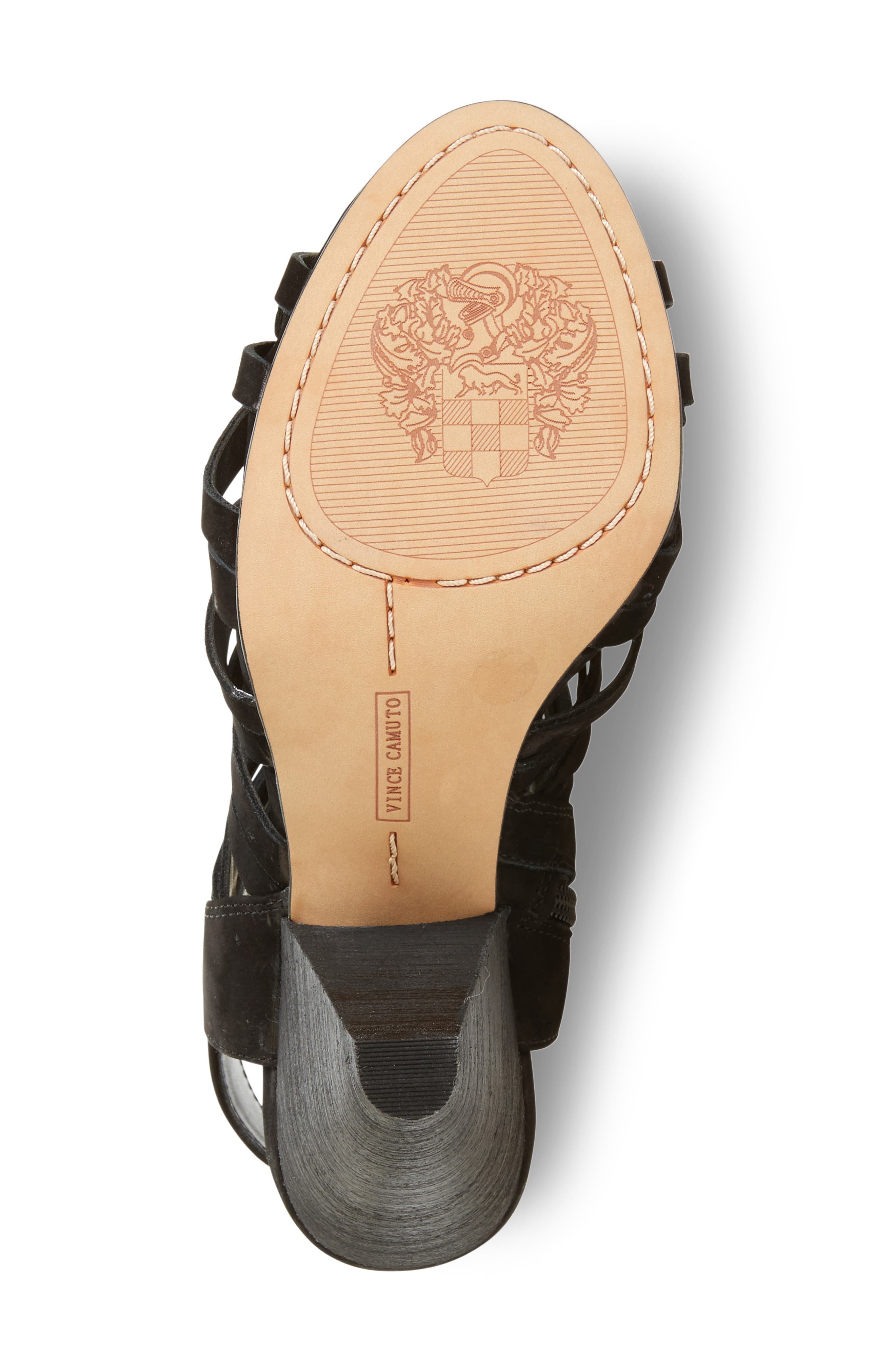Elishan Cage Sandal, Alternate, color, BLACK LEATHER