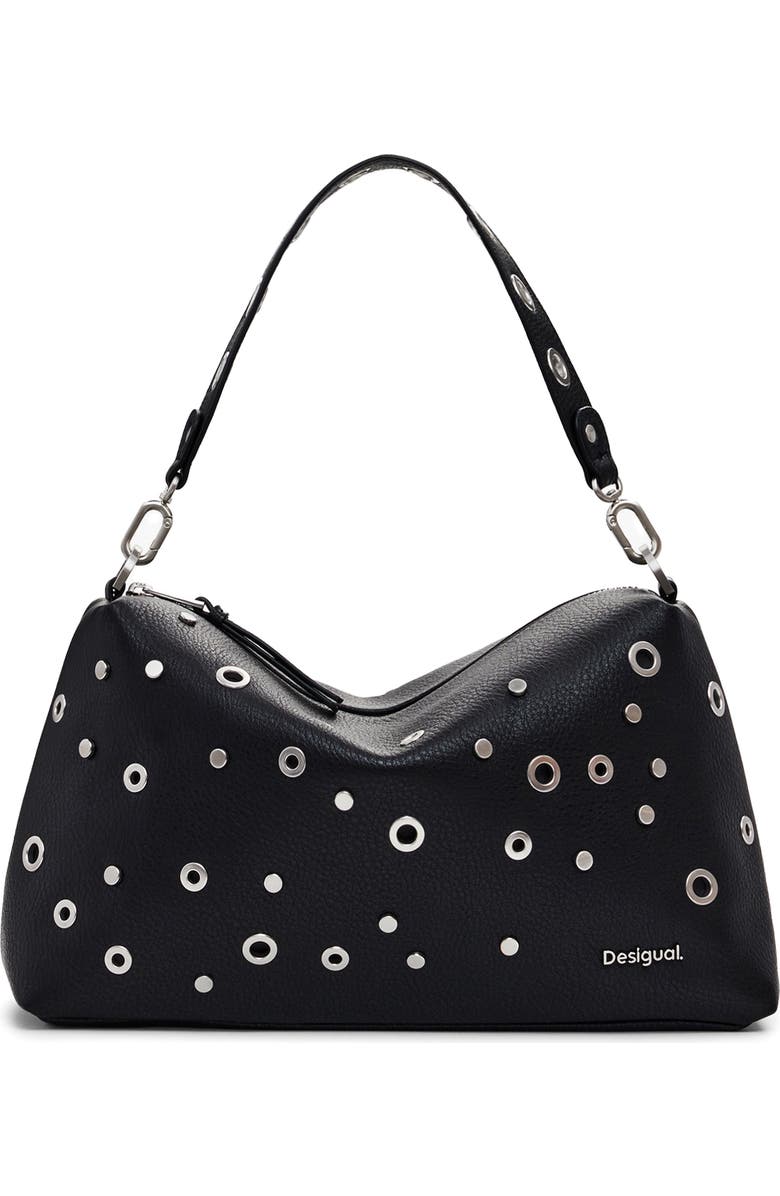 Desigual Faux Leather Shoulder Bag, Main, color, Black