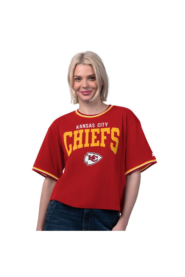 Women's Starter  Red Kansas City Chiefs Ace Cropped T-Shirt, Main, color, Red