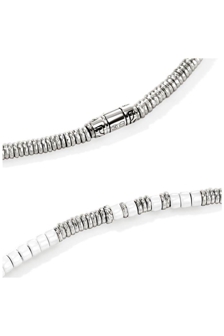 Heishi Necklace, Alternate, color, SILVER/ WHITE