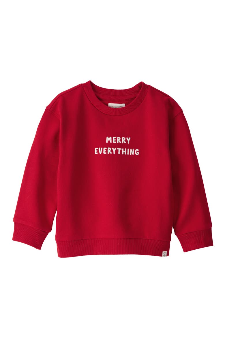 Kids' Merry Everything Embroidered Sweatshirt, Main, color, RED MERRY EVERYTHING