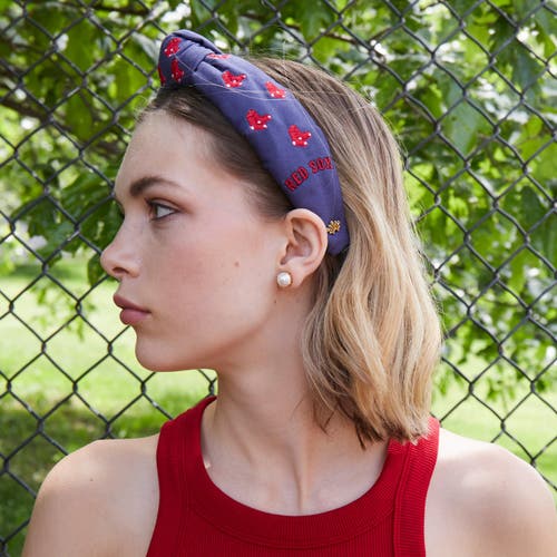 Lele Sadoughi Mlb Boston Red Sox Embroidered Headband In Blue