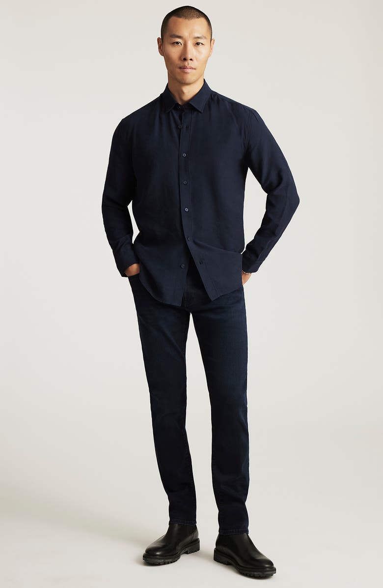 Mavi Jeans Long Sleeve Button-Up Shirt, Alternate, color, Total Eclipse