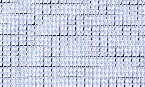 David Donahue Regular Fit Blue Check Cotton Dobby Dress Shirt In Blue
