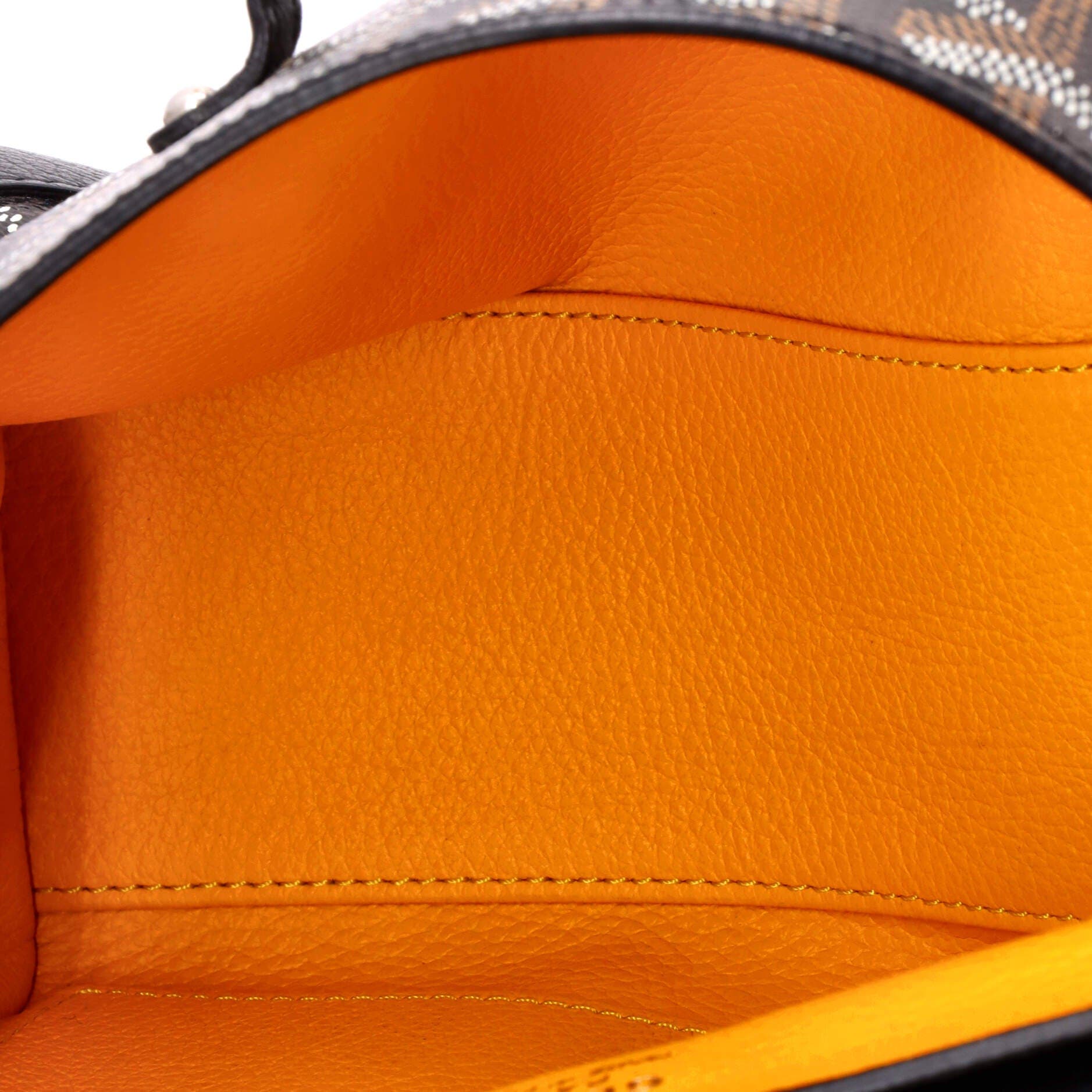 Pre-Owned Goyard Saigon Top Handle Bag Coated Canvas with Leather Mini, Alternate, color, Black