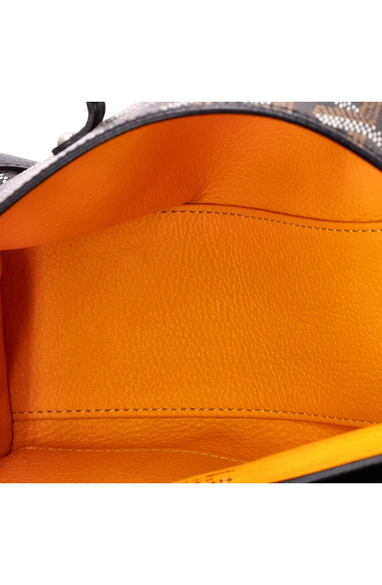 Pre-Owned Goyard Saigon Top Handle Bag Coated Canvas with Leather Mini, Alternate, color, Black