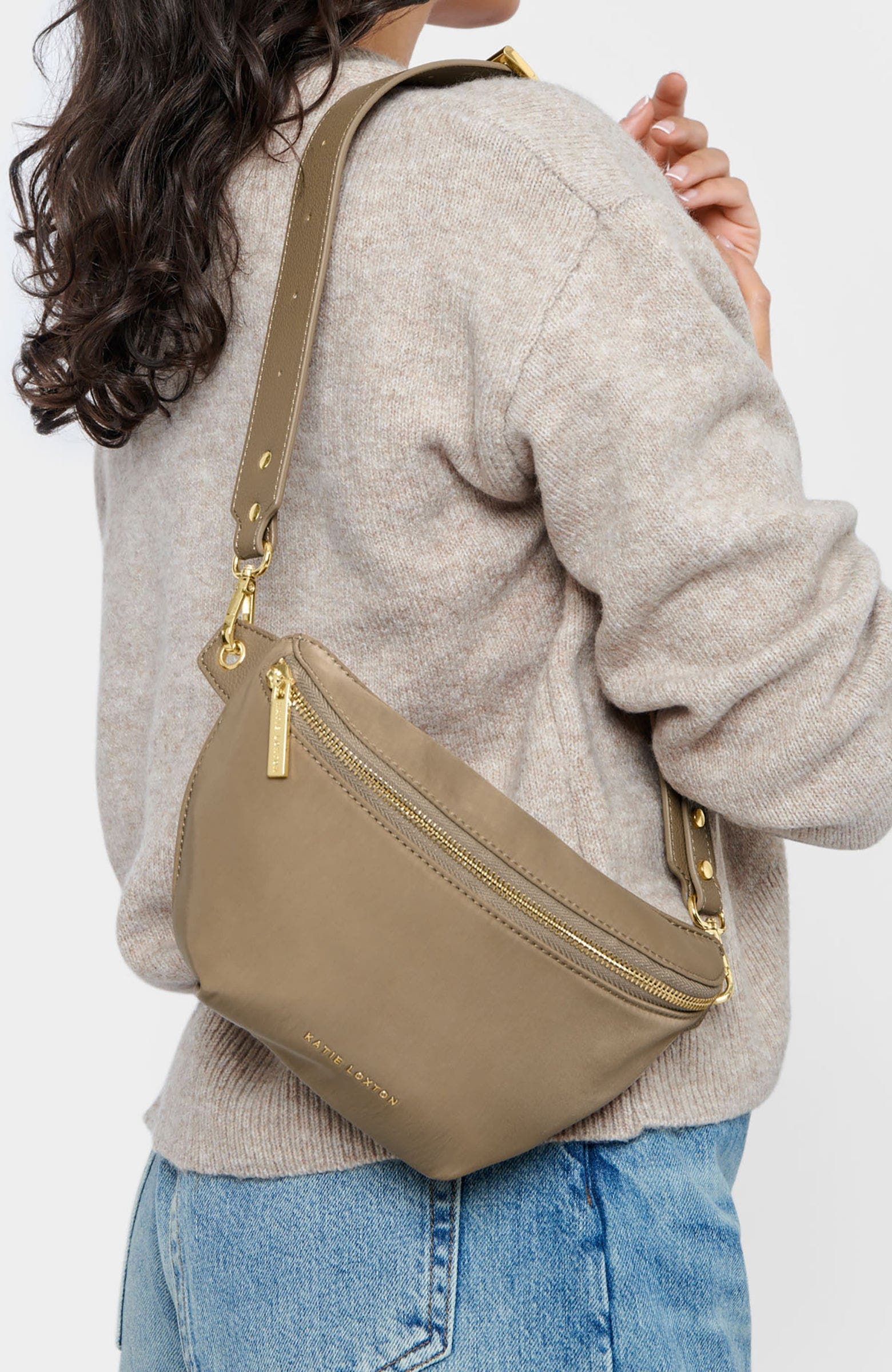 Nylon-Luxe Belt Bag, Alternate, color, Taupe