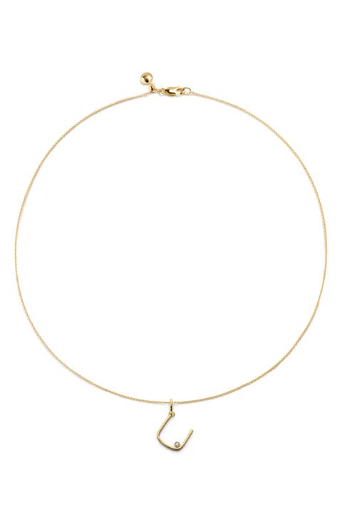 Diamond Initial Pendant Necklace