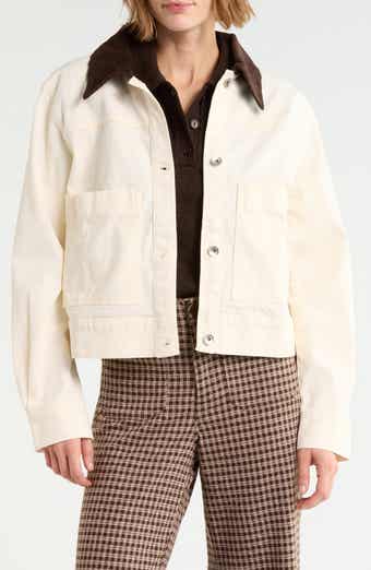 Corduroy Collar Crop Utility Jacket