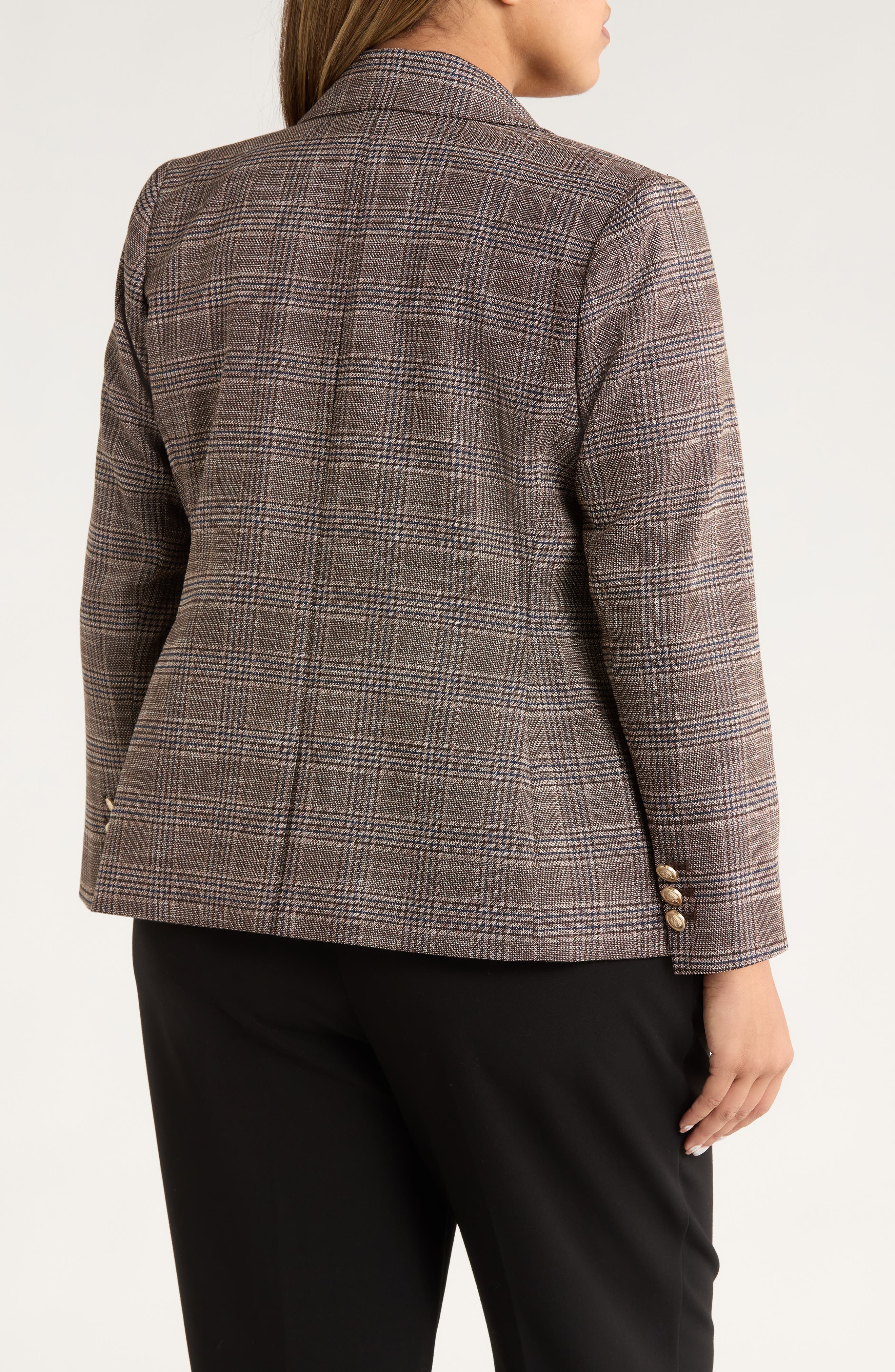 Plaid Double Breasted Blazer - image 2