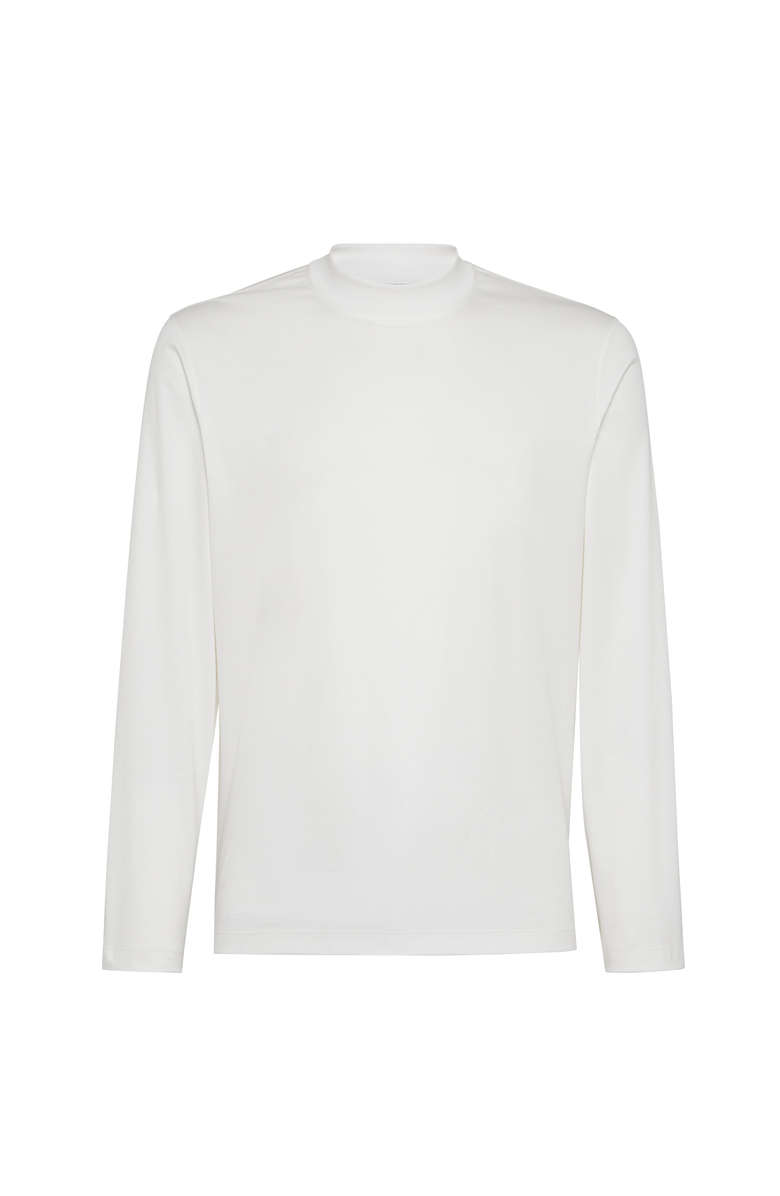 Brunello Cucinelli Jersey mock neck T-shirt, Main, color, Off-White