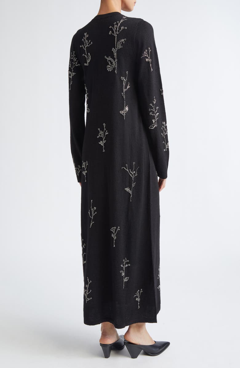 Altuzarra Bozka Beaded Long Sleeve Baby Llama & Mulberry Silk Dress, Alternate, color,