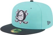 New Era Men's New Era Turquoise/Charcoal Anaheim Ducks Two-Tone Color Pack 59FIFTY Fitted Hat