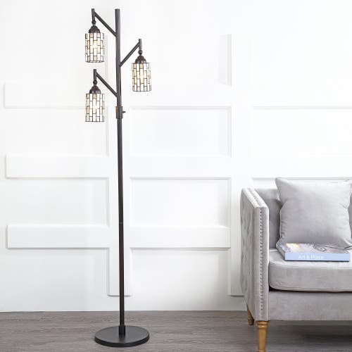 Jonathan Y Lewis Tiffany-style 71" Multi-light Led Floor Lamp, Bronze In Bronze