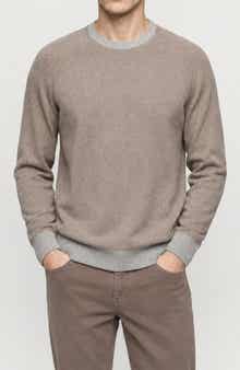 Contrast Crewneck Wool Blend Sweater
