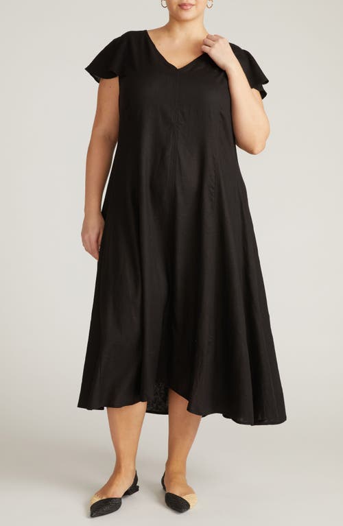 Universal Standard Victoria Linen Blend Dress In Black
