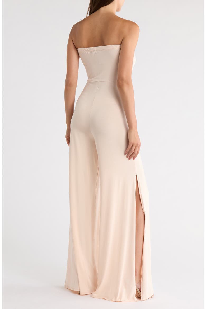 Strapless High Slit Jumpsuit, Alternate, color, LINEN