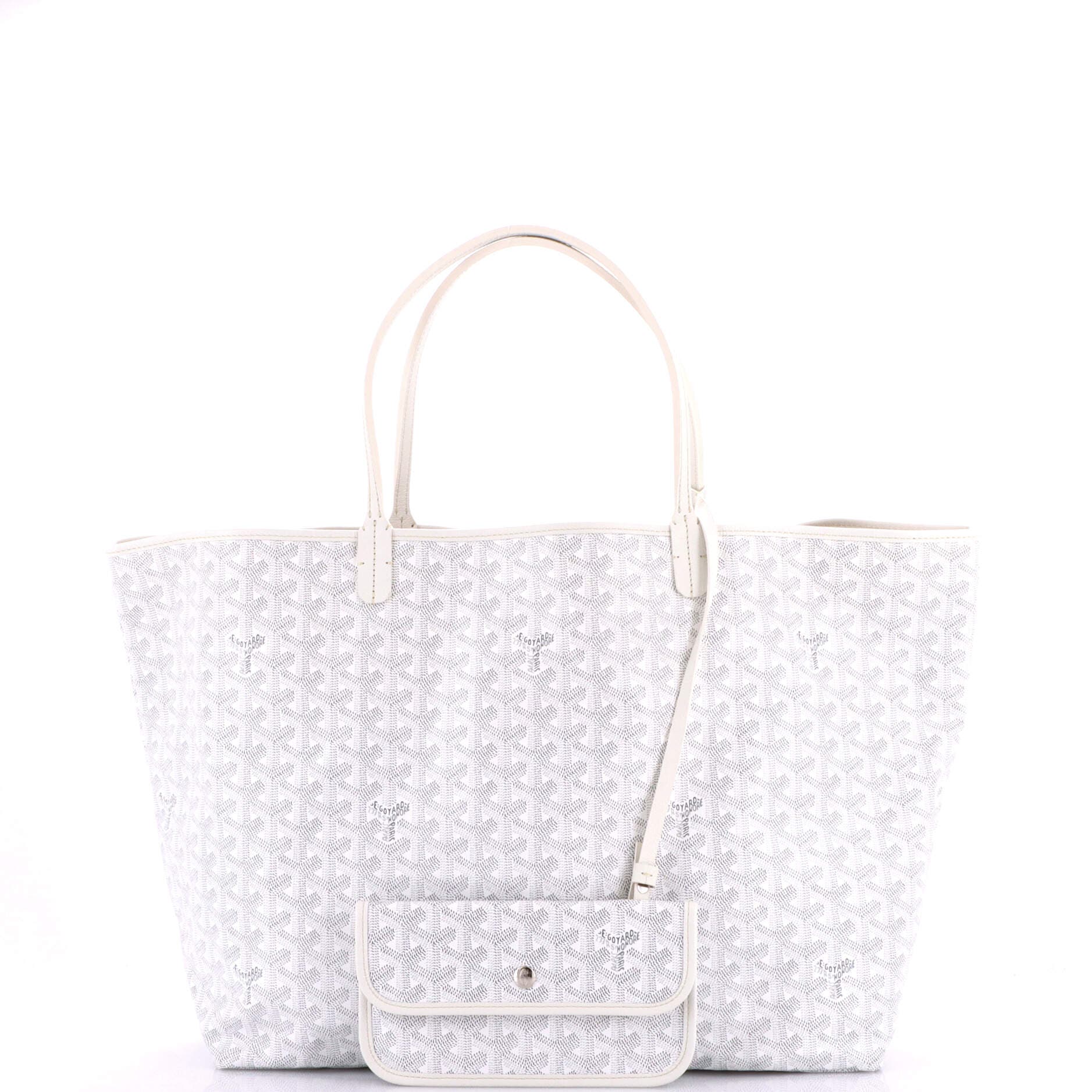 Pre-Owned Goyard Saint Louis Tote Coated Canvas GM, Alternate, color, White