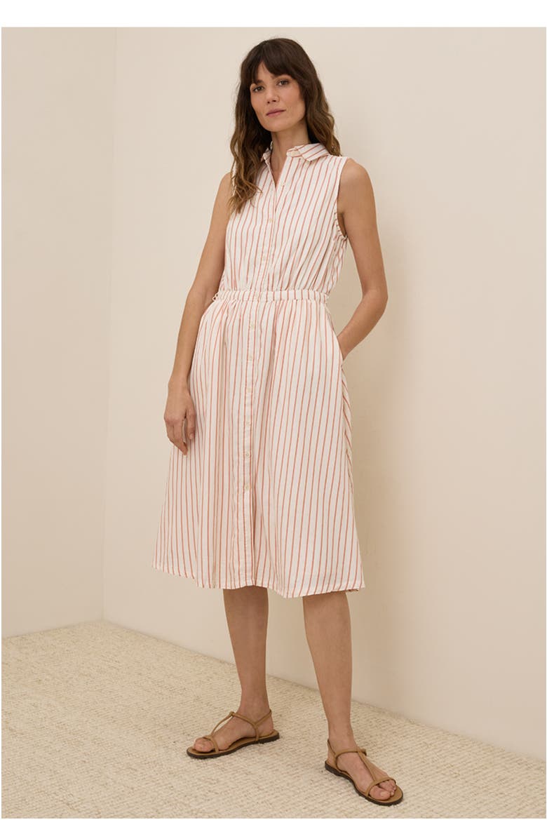Pact Organic Cotton Sunset Lightweight Cotton Sleeveless Shirtdress, Alternate, color, Zuma Stripe