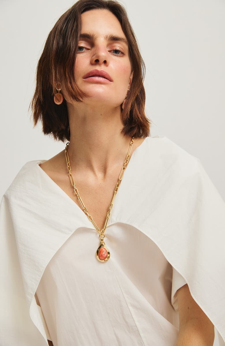 Lizzie Fortunato Pond Pendant Necklace, Alternate, color, Pink