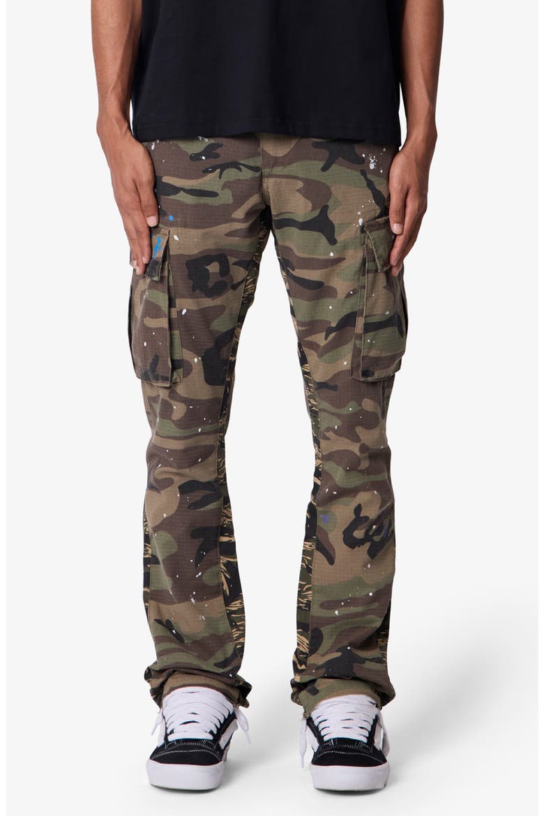 Paint Splatter Camo Print Cotton Cargo Pants, Main, color, CAMO