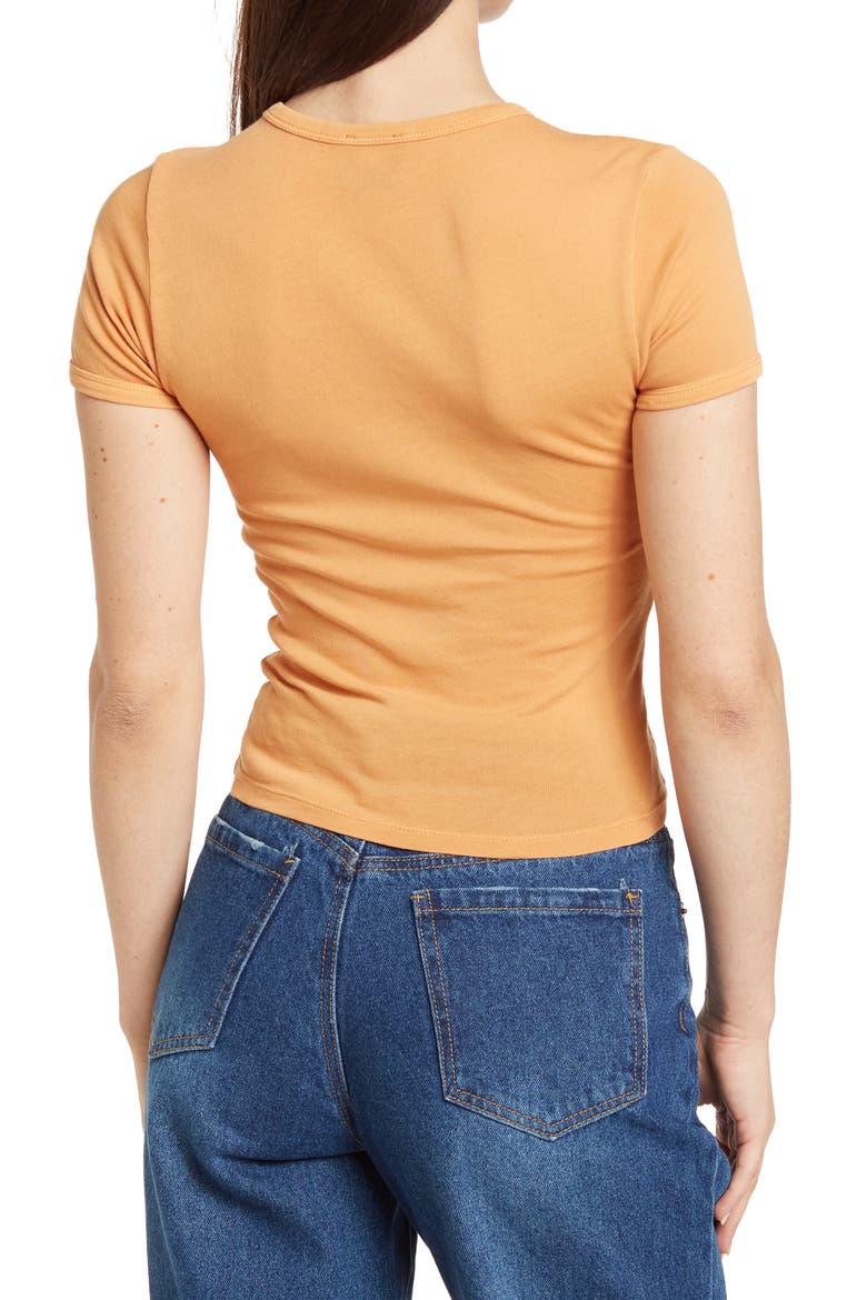 Ribbed Baby Tee, Alternate, color, ORANGE