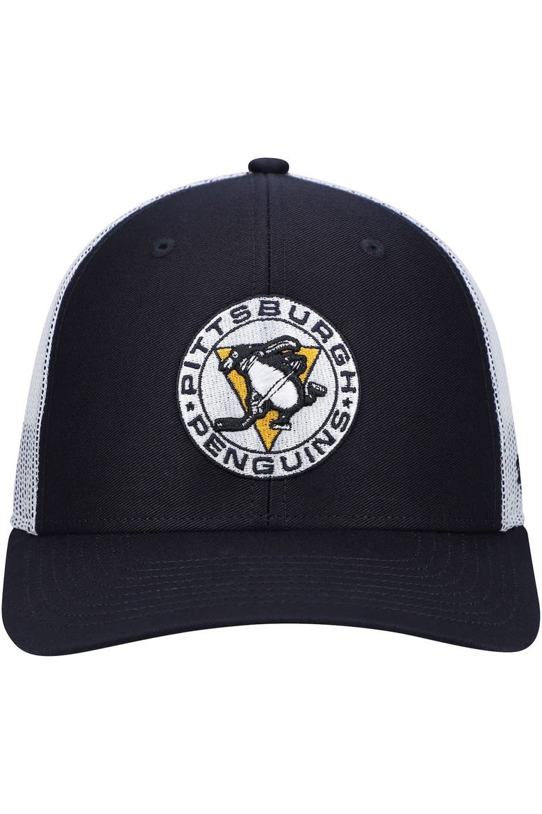 Men's '47 Black/White Pittsburgh Penguins Vintage Trucker Snapback Hat, Alternate, color, Black