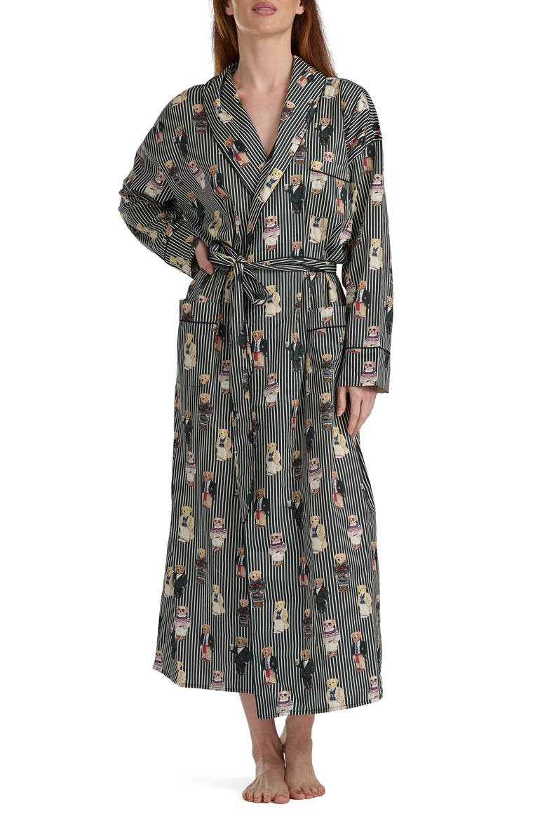 Heritage Bear Print Cotton Robe, Main, color, WINTER BEAR