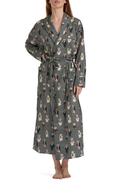 Heritage Bear Print Cotton Robe